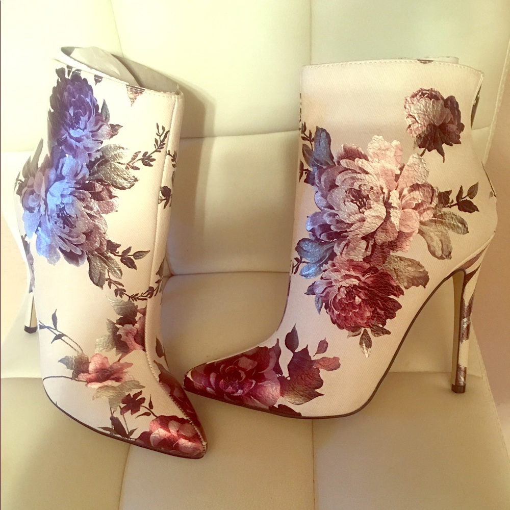 SIK Floral Stiletto Booties